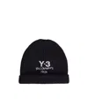 Y-3 Black Chunky Knit Beanie In Black