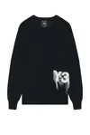 Y-3 Black Recycled Polyester Sweater With Embroidered Logo In Black