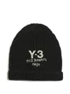 Y-3 Knitted Hat With Logo Y3 In Black