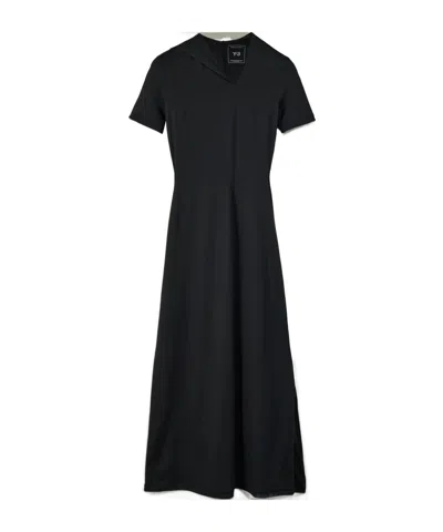 Y-3 Lace-up Long Dress In Animal Print