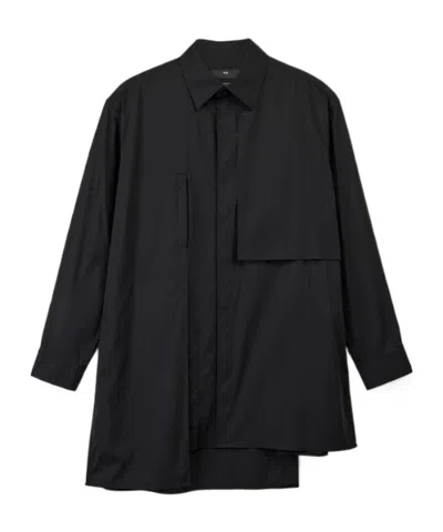 Y-3 Men's Sporty Cotton Shirt In Black