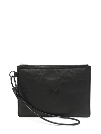Y-3 Leather Clutch Bag In Black