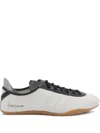 Y-3 Low-profile Leather Sneakers With Iconic 3-stripes In Gray