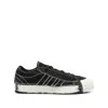 Y-3 Black Textile Sneakers With Distressed Sole