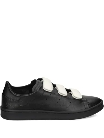 Y-3 Leather Strap Sneakers In Black