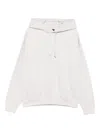 Y-3 Relaxed Fit White Hoodie With Minimalist Design In White