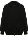 Y-3 Relaxed-fit Black Hoodie With Subtle Front Logo And Side Pockets In Schwarz