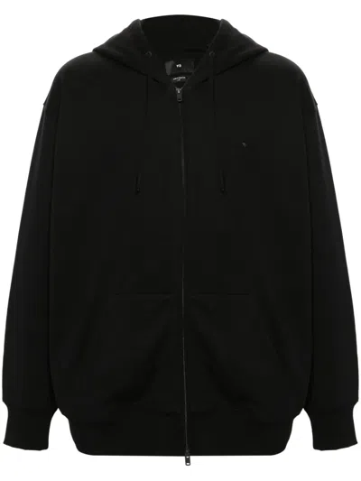Y-3 LOGO-APPLIQUÉ ZIP-UP HOODIE