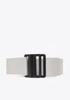 Y-3 Logo-print Buckle Belt In Cream