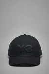 Y-3 Flocked-logo Baseball Cap In Black