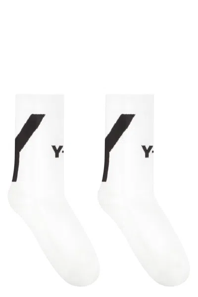 Y-3 Logo Cotton Blend Socks In White