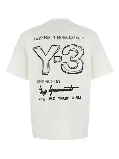 Y-3 Logo Cotton T-shirt In White