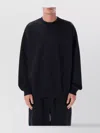 Y-3 Brushed Terry Loose-fit Crewneck Sweatshirt In Black
