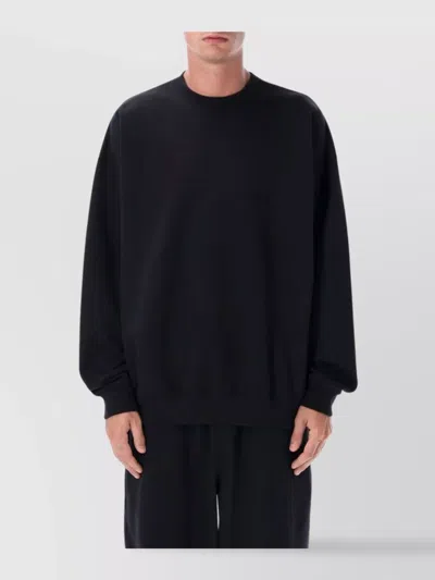 Y-3 LOGO CREW NECK SWEATER WITH RIBBED CUFFS