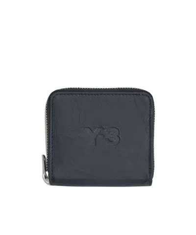 Y-3 Logo Debossed Crinkle Effect Wallet In Black