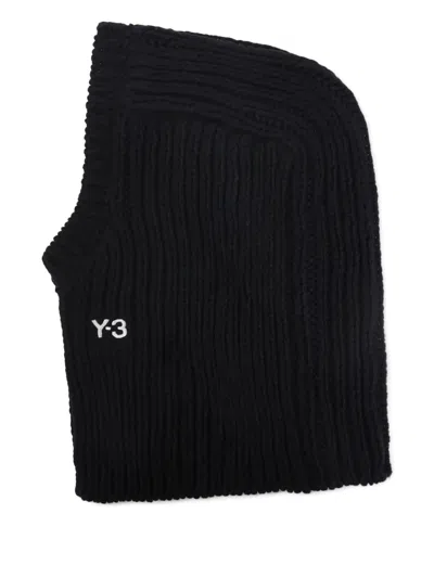 Y-3 Logo Embroidered Knitted Hood In Black