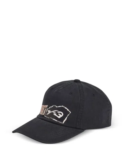 Y-3 Logo-detail Baseball Cap In Black