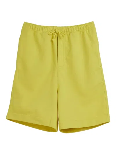 Y-3 Logo-detail Shorts In Yellow