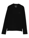 Y-3 Logo-embellished Long-sleeve Tee In Black