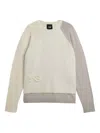Y-3 Logo-embossed Colour-block Sweater In Gray