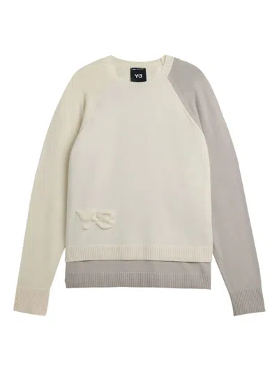 Y-3 LOGO-EMBOSSED COLOUR-BLOCK SWEATER