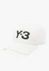 Y-3 Logo Embroidery Baseball Cap In White