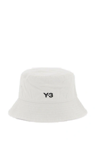 Y-3 Logo-embroidered Bucket Hat In Bianco