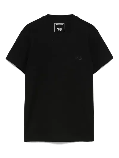 Y-3 Logo-embroidered Short-sleeve T-shirt In Black