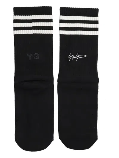 Y-3 Logo-embroidered Socks In Black