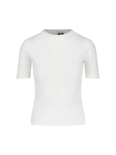 Y-3 Logo Fitted T-shirt In Off White