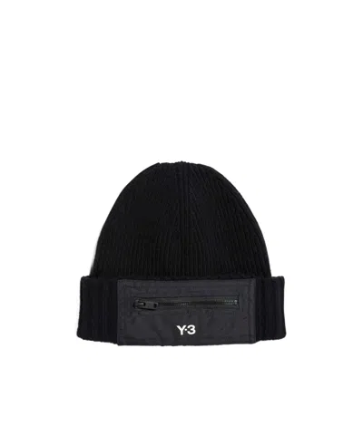 Y-3 LOGO-PRINT BEANIE