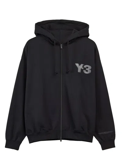 Y-3 Kapuzenjacke Mit Logo-print In Black
