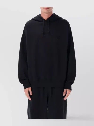 Y-3 LOGO HOODIE WITH DRAWSTRING AND RIBBED CUFFS