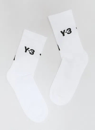 Y-3 Logo Jacquard Socks In White