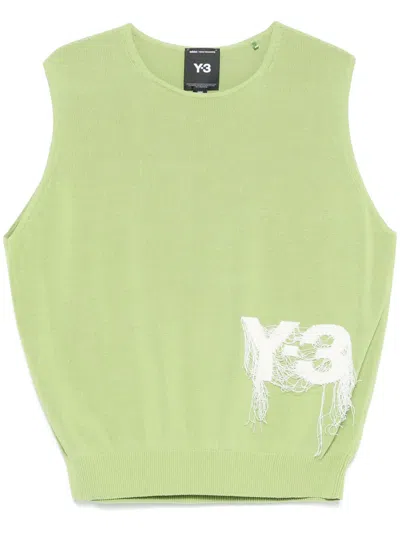 Y-3 Logo-jacquard Vest In Green