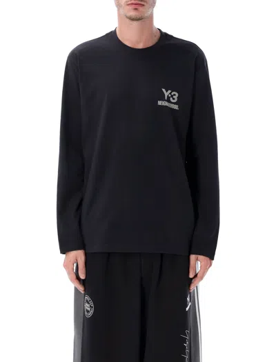 Y-3 X Neighborhood Logo Long Sleeve Tee Black