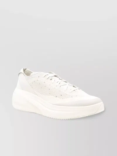 Y-3 Logo Mesh Flatform Sneakers Pull-tab In White