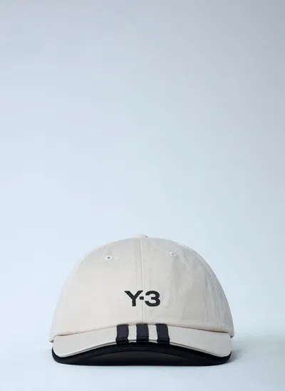 Y-3 Logo Motif Baseball Cap In White