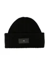 Y-3 Logo-patch Knitted Beanie In Black