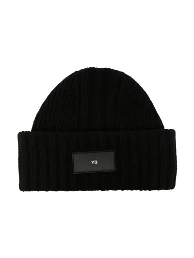 Y-3 Logo-patch Knitted Beanie In Black