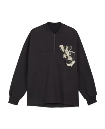 Y-3 Logo-patch Organic-cotton Sweatshirt In Black