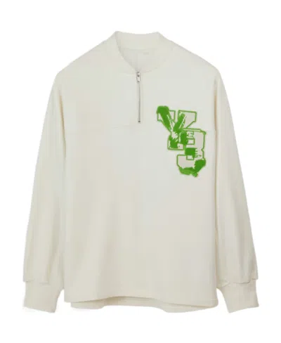 Y-3 Logo-patch Organic Cotton Sweatshirt In White