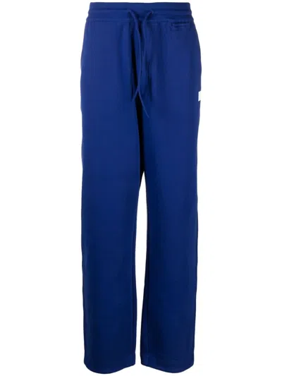 Y-3 Logo-patch Track Pants In Blue