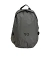 Y-3 Logo-plaque Backpack In Gray