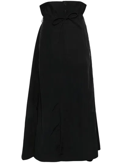 Y-3 Logo-print A-line Skirt In Black