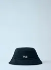 Y-3 Black Bucket Hat With Logo In Black