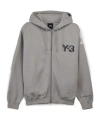 Y-3 Logo-printed Hooded Sweatshirt In Gray