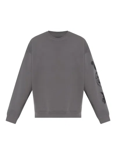 Y-3 Logo-print Cotton Sweatshirt In Gray