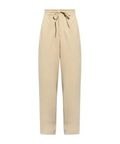 Y-3 Logo-print Cotton Track Pants In Nude