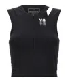 Y-3 Logo-print Cropped Performance Top In Black